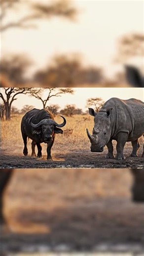 Cape Buffalo vs north white rhino