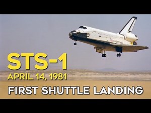 STS-1 Landing at Edwards - Cockpit Views, Ambient Audio, Real-time, First Shuttle, NASA, 1981, TV