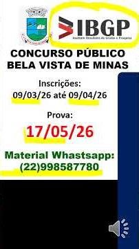 Bela Vista de Minas 2026 Public Service Exam | IBGP Exam Board | Previous exams from IBGP Exam Bo...