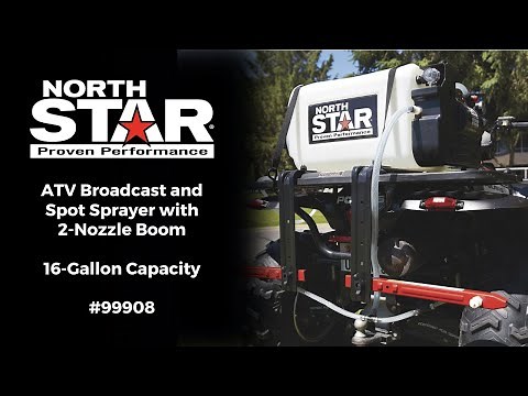 NorthStar 16-Gallon ATV Broadcast and Spot Sprayer with 2-Nozzle Boom Model #99908