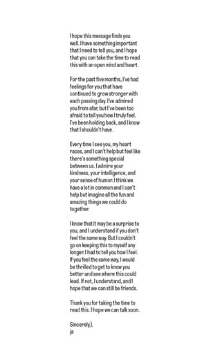 Crushing Confession: A Letter to My Crush About Feelings