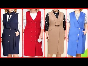 New arrival& decent vintage style plus size women casual two piece sheath dress with coat 🧥 design