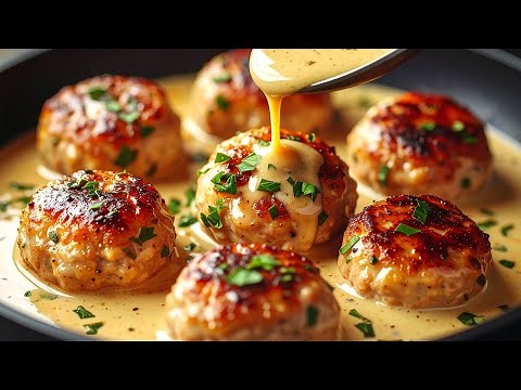 🔥Creamy Chicken Meatballs You CAN’T RESIST! | Easy Dinner Recipe