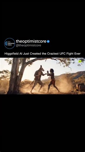 the optimist core | AI videos are getting unreal… This entire UFC fight scene including the kangaroo is fully AI-generated. No actors. No VFX team. Just... | Instagram