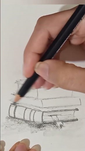 The most easy drawing for beginners/ how to draw stack of books. #shorts