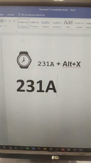 231A Ms word short code