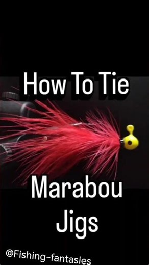 The Marabou Jig - Fluorecent Red #fishing #crappie jig tying #bass jig tying #trout jig tying