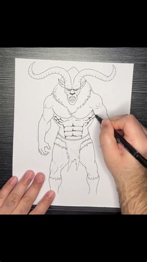 Drawing a Minotaur #drawing #art #sketch #draw #illustration