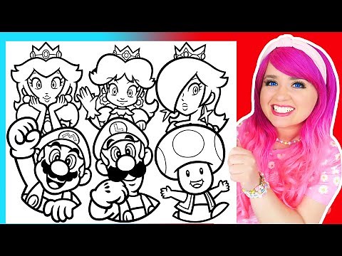 Coloring Super Mario Bros. Coloring Pages | Mario, Luigi, Toad, Peach, Daisy & Rosalina Coloring