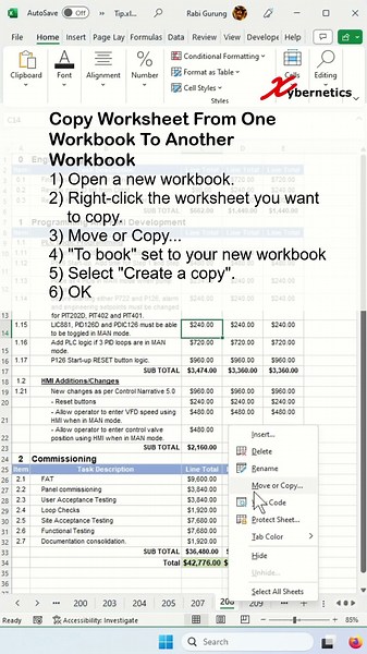 How to copy a sheet in Excel or move to another workbook - Excel Tips and Tricks