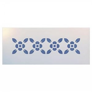 Flower 1 Border Stencil - 7.5" x 1.75" DIY Art & Craft Reusable Sturdy Flexible Painting Template 10 mil Plastic Mylar Wall Floor Tile Craft Stencils - The Artful Stencil
