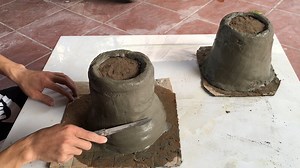 I tried making these awesome cement pots!