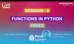 Mind Luster - Learn Functions in Python Python Tutorial in Hindi Python Functions Great Learning