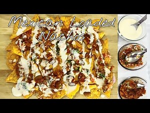 Mexican Loaded Nachos with three different Dips | Refried beans dip | Cheese Dip | Salsa Dip