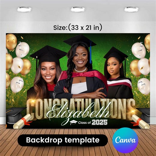 Graduation Backdrop Template, Grad Party Decor, Graduation Banner, Class of 2025, Backdrop Graduation, Grad Backdrop, Grad Party Backdrop - Etsy