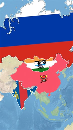 भारत और मंगोलिया ने जगह बदल ली तो क्या चीन हमला करेगा? 😱 | Russia India vs China !#shorts