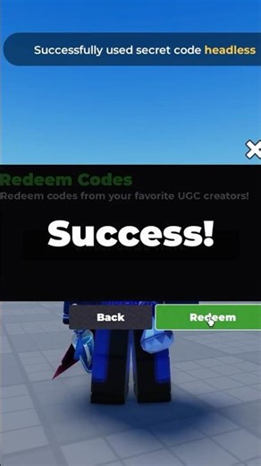 Free headless be very quick game name flex ugc code #flexugccodes #freeugc #code #shorts