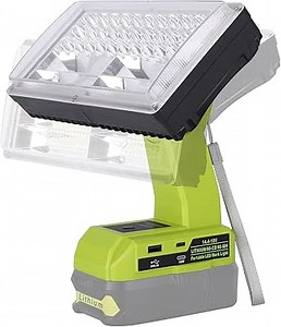 6000 LM 38W Cordless LED Work Lights Compatible with Ryobi 18V/20V Battery Portable Super Bright Flashlight LED Flood Light with 2 Modes Setting & Upgraded Short-Circuit Protection