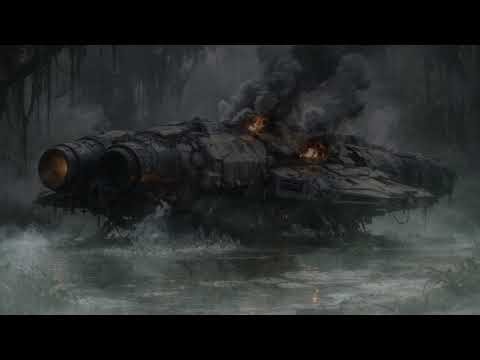 Crashed Spaceship - Sci-Fi Background - Alien Sounds - Swamp Planet - Background Video -Exoplanet-4K