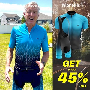 Our customers' reviews mean the world to us - thanks to John for your video! 🫵 Get up to 45% OFF on Your Most Favorite Montella Cycling wear! Affordable cycling jerseys with top-notch features: ◾️ Enjoy the breathable fabric for extra comfort on the road ◾️ Stay cool with the handy zipper for ventilation ◾️ Keep your jersey in place with the silicon gripper at the waist ◾️ These jerseys are built to resist pilling, shrinking, and excessive sweating. | Montella Cycling