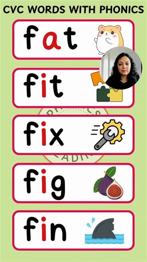 CVC Words Reading Practice with Phonics. Follow @phonics_reading to learn more. For endless reading and spelling practice, download the UptoSix Phonics App. Available on the Google Play Store and App Store. . . #phonics #phonicsreading #earlyreader #learntoread #english | Phonics Reading