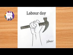 Labour Day Drawing/Happy Labour Day Drawing/How To Draw Labour Day Poster Drawing Easy Steps