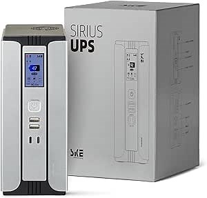 SKE Mini UPS 30000mAh Battery Backup & Surge Protector Uninterruptible Power Supply UPS for Router Modem PoE DC USB Type-C Ports Sirius