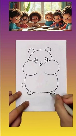 Let us learn how to draw a cartoon style hamster!