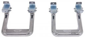 Carr Custom-Fit Side Steps - Hoop II - Polished Aluminum - 7" Step - 1 Pair Carr Nerf Bars - Running