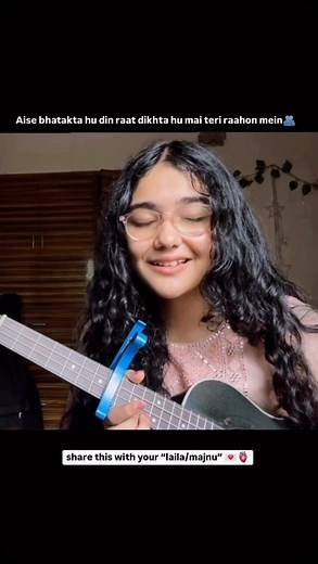 Khyati Sharma 🎶 on Instagram: "O Meri Laila 💌🫀| Ukulele Cover | this song genuinely soothes my soul, the melody the lyrics are so simple, sweet, feel so pure🤌🏻 I have been a fan of this song forever, toh I also wanted to post my version,I hope I was able to justify it! 💗 Feel free to share this with you laila / majnu hehe 🤭 @joibarua @jyoticatangri 💕 . . . . #omerilaila #lailamajnu #joibarua #atifaslamsongs #ᴛʀᴇɴᴅɪɴɢsᴏɴɢ #ukulelecov