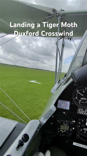 Tiger Moth Crosswind Landing Duxford #aviation #lifeisbutadream #flighttraining #pilottraining
