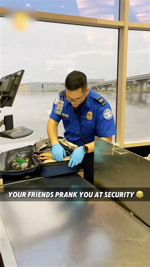 Your friends prank you at security 😂 #prank #prankvideo #newyork #comedy