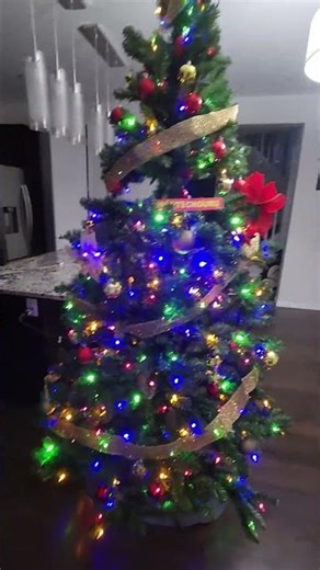 Ft Prelit Christmas Tree RGBW LED App Control | Flocked Frosted Artificial Xmas Tree with Pine Cones