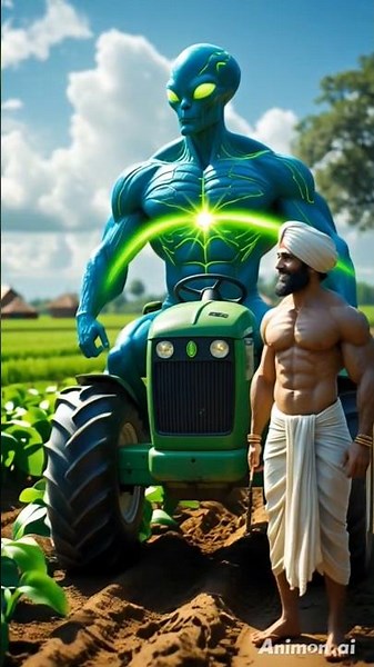 How alien help his farmer friend 👽| #ai #shorts #trustonallah