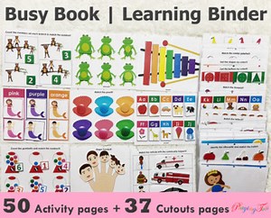 Learning Binder, Busy Book, Quiet Book, Toddlers and Preschoolers, Activity Book