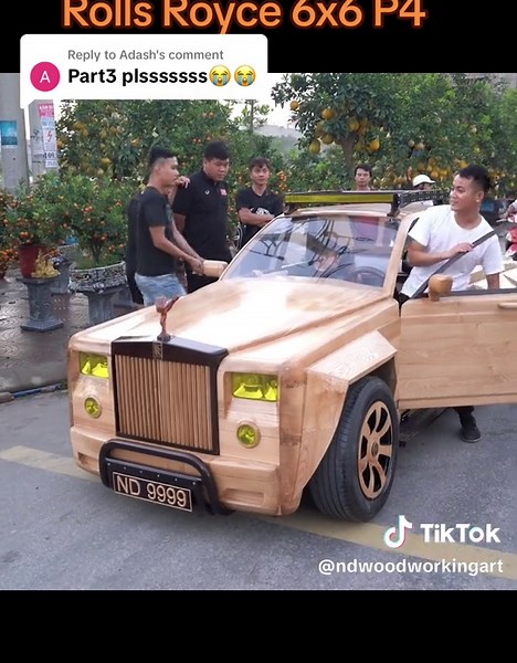 Replying to @Adash I built a Rolls Royce 6x6 P4 #diy #homemade #rollsroyce #ndwoodart #woodworking #ndwoodworkingart #trends #trending #woodencar #foryou