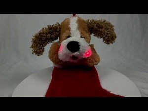 Dan Dee Musical Plush Dog Christmas Stocking Red Bells Flaps Ears
