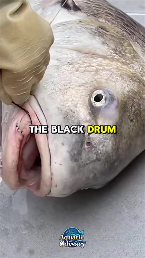 The Black Drum — The Fish That DRUMS Underwater 🎶🐟 With its silver-black body and powerful frame, this fish grows huge and dominates estuaries and bays. #BlackDrum #AquaticOdyssey #FishTok #OceanLife #SeaCreatures