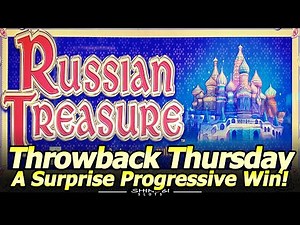 Russian Treasure Slot Machine - A Surprise Progressive Win for Throwback Thursday in Las Vegas!