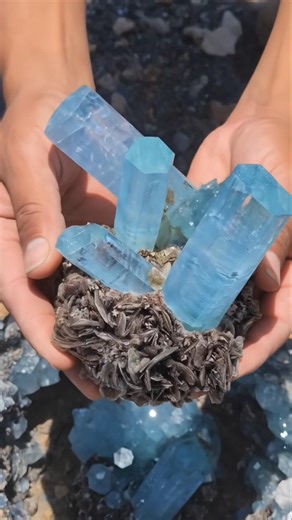 OMG 😱 Rare Blue Aquamarine Crystal Cluster Found in Massive Rock 💎 | Diamond Hunter