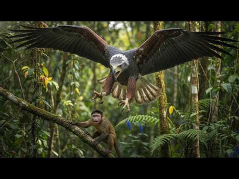 Amazon Wildlife: How Harpy Eagles Hunt Monkeys in Trees | Beast Facts Zone