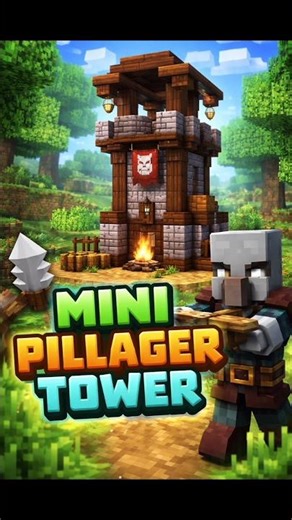 Mini Pillager Tower in Minecraft 😱#minecraft#gaming#gamerfleet#shortvideo