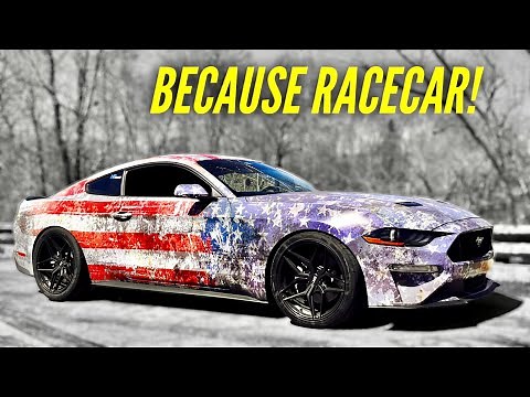 NEW 2021 MUSTANG AMERICAN FLAG CAR WRAP & GT500 STYLE SPOILER *Hot New Look!