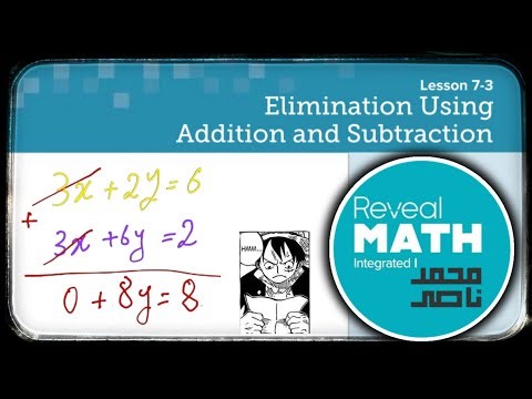 Reveal math integrated 1 - L 7-3 Elimination Using Addition and Subtraction Solve Systems Equations