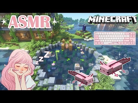 ASMR | Minecraft ♡ - Axolotl Pond Build 🌸 | Whispered and keyboard sounds 💕