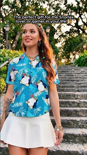 Snorlax Pokemon Tropical Hawaiian Shirt 🌴 Cute Aloha Summer Outfit! #snorlax #pokemon