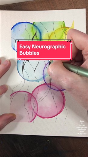 Easy Neurographic Bubbles Art with Papermate Pens