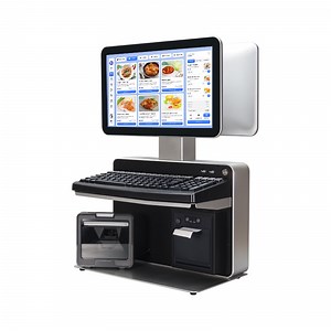 [Hot Item] 14 Inch Dual Touch Screen POS Terminal Machine All in One POS Systems with Keyboard Printer