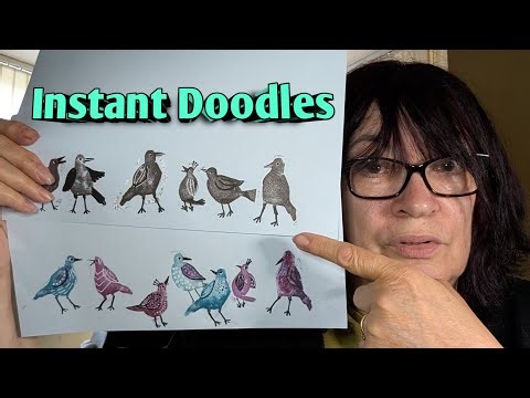 How to create WHIMSICAL DOODLE BIRDIES (INSTANT DOODLES)