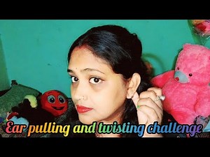 Ear pulling challenge without earrings//ear twisting challenge